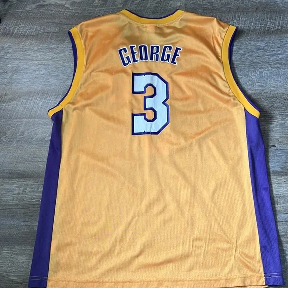 Rare Vintage Reebok NBA Los Angeles LA Lakers Devean George Basketball Jersey XL - Picture 6 of 9